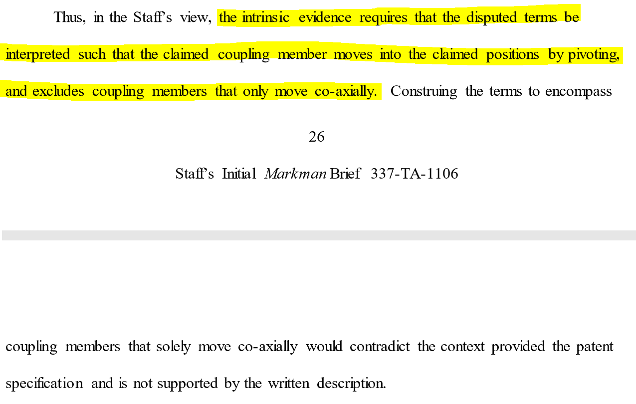 Extract from Staffs Brief ITC 1106 P26 072719