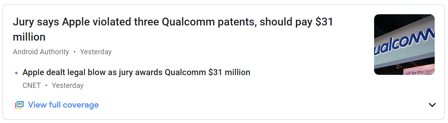 Apple Vs. Qualcomm Patent Dispute